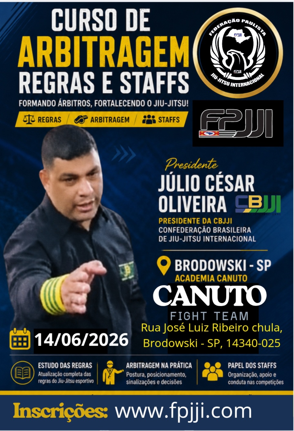 CURSO OFICIAL de ÁRBITRAGEM, REGRAS E STAFFS 