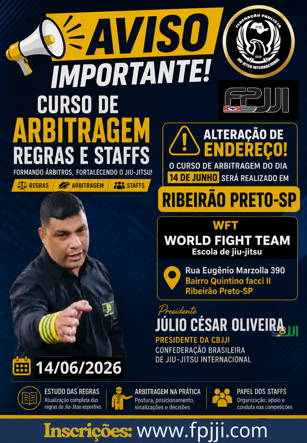 CURSO OFICIAL de ÁRBITRAGEM, REGRAS E STAFFS 